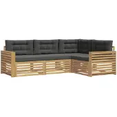 vidaXL Ensemble de canapés d'extérieur , 4 pièces, blanc et anthracite