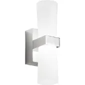 FABAS LUCE Applique Murale Led Intégrée Iglesias 8W 720Lm 3000K Blanc Chaud Chrome Ip44 - Design Moderne En Métal Et Méthacrylate Classe Ii 230V