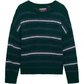 Superdry Slouchy Brushed Stripe Sweater Vert L Femme