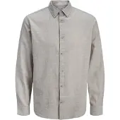 Jack & Jones Esummer Linen Blend Long Sleeve Shirt Gris S Homme