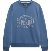 Superdry Sweat-shirt 'Athletic Essentials' bleu-gris / blanc