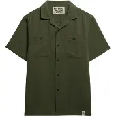 Superdry pour homme. M4011123A Marchand Chemise verte texturée (M), Casuel, Coton, Manche courte