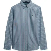 Superdry pour homme. M4011037A Chemise Oxford classique verte (L), Casuel, Coton, Manche longue