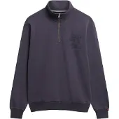 Superdry pour homme. M2014089A Sweatshirt Athletic Ess Half Zip gris (L), Casuel, Coton, Manche courte