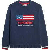 Superdry Pull-over marine / rouge sang / blanc