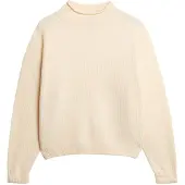 Superdry Slouchy High Neck Sweater Beige M Femme