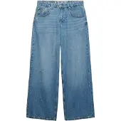 Superdry pour femme. W7011256A Jeans Mid Rise Baggy bleu (26/30), Casuel, Coton, Denim