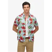 Superdry pour homme. M4010947A Chemise hawaïenne bleue (M), Casuel, Coton, Manche courte