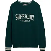 Superdry Pull-over 'Slouchy Intarsia' vert / blanc