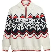 Superdry Pull-over crème / marine / rouge vif