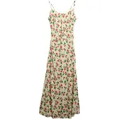 Superdry Femme Robe Nuisette Longue Asymétrique Red Taille: 40