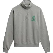 Superdry Femme Sweatshirt Country Club Crest Demi-zip Grey Taille: 38