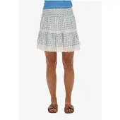 Superdry Femme Mini-jupe Imprimée à Liseré en Dentelle Blue Taille: 44