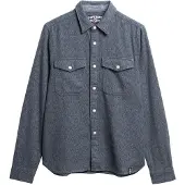 Superdry pour homme. M4011019A Merchant Heavy Flannel Shirt blue (XL), Bleu, Casuel, Coton, Manche longue