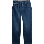 Superdry pour femme. W7011259A Jeans Mid Rise Straight dark blue (26/30), Bleu, Casuel, Coton, Denim