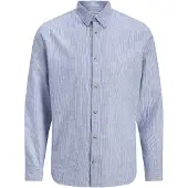 Jack & Jones Esummer Linen Blend Long Sleeve Shirt Bleu M Homme