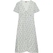 Superdry pour femme. W8012077A Robe Tea Midi Imprimée beige (M), Casuel, Viscose, Manche courte