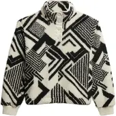Superdry Femme Polaire Teddy Imprimée Ultra Douce Crème/noir Taille: 40
