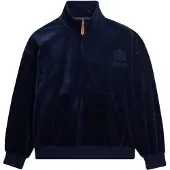 Superdry Country Club Velour Half Zip Sweatshirt Bleu S Femme