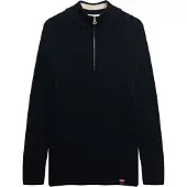 Superdry Femme Pull à Demi-zip en Maille Torsadée Décontracté Navy Taille: 36
