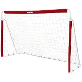 MUWO Cage de football en acier 240 x 150 cm rouge/blanc