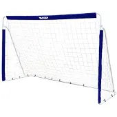 MUWO Cage de football en acier 240 x 150 cm bleu/blanc