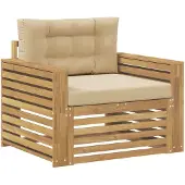 vidaXL Canapé d'extérieur en polyester blanc et beige