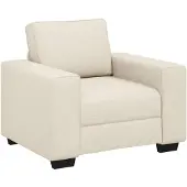 vidaXL Fauteuil-canapé beige 100 cm en tissu mélangé lin