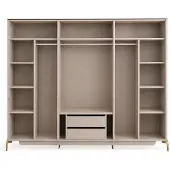 Xl Moebel Gmbh Armoire élégante et moderne, avec miroir et rainures verticales