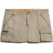 Superdry Jupe vert / orange fluo / noir