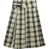Superdry Femme Jupe Midi Plissée à Carreaux Cream Taille: 36