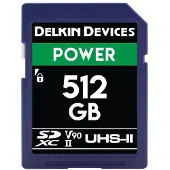Lexar POWER UHS-II (V90) 512GB R:300MB/s W:250MB/s (512 Go, SDXC, U3, UHS-II), Carte mémoire, Noir