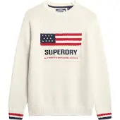 Superdry Pull-over écru / marine / rouge