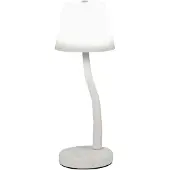 FABAS LUCE Lampe De Table Led Ibla 9W 750Lm 3000K, Variateur Tactile, Structure En Métal Et Verre Soufflé, Couleur Blanche - Ibla