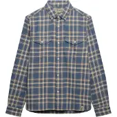 Superdry Merchant Lite Check Long Sleeve Shirt Bleu M Homme