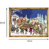 Sonstige Verlage Calendrier de l'Avent « Traîneau de Noël » grand format avec motif