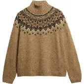 Superdry Pull-over noisette / brun foncé / vert pastel / blanc