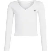 Adidas Originals T-Shirt 'SLIM MINI RIB WRAP LONGSLEEVE' noir / blanc
