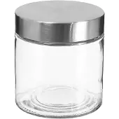 JJA Bocal Nixo, Bocal à provisions, verre, acier, transparent, 750 ml, 135296