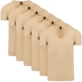 Suitable Vitaru T-Shirt Invisible Col V Profond Lot de 6 Beige taille S