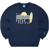 Ocean pacific Sweat-shirt 'Kalbarri' bleu marine / bleu ciel / jaune / abricot