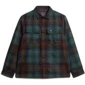 Superdry pour homme. M4011050A Chemise verte Miller (S), Casuel, Polyester, Manche longue