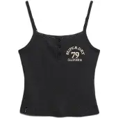 Superdry Athletic Embroider Button Sleeveless T-shirt Noir S Femme