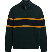 Superdry Pull-over bleu nuit / moutarde / vert foncé