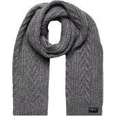 Superdry Femme Écharpe En Maille Torsadée Lux, Gris Clair