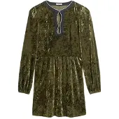 Superdry Diamante Long Sleeve Short Dress Vert XL Femme