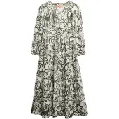 Superdry Femme Robe Mi-longue Tissée à Volants Green Taille: 36