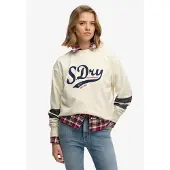Superdry Sweat-shirt 'Varsity' crème / marine / rouge