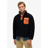 Superdry pour homme. M2014283A Fuji Fleece Half Zip (L), Casuel, Coton, Marine