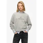 Superdry pour femme. W2012453A Sweat-shirt British grey (M), Casuel, Gris, Coton